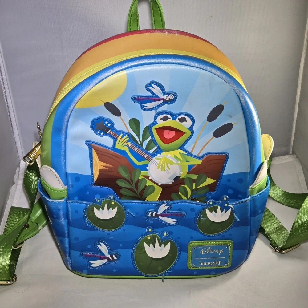 Disney Loungefly Kermit Rainbow Connection The Muppets Mini Backpack w/Wallet